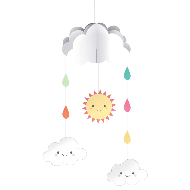Sunshine and Cloud Baby Shower Hanging Mobile