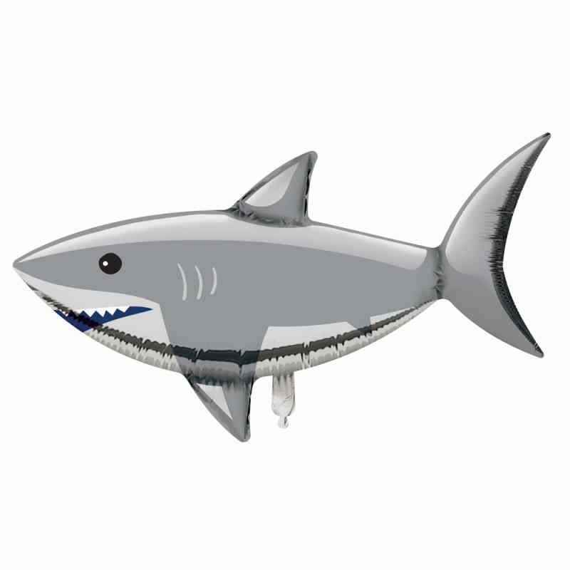 Grey Foil Shark Balloons