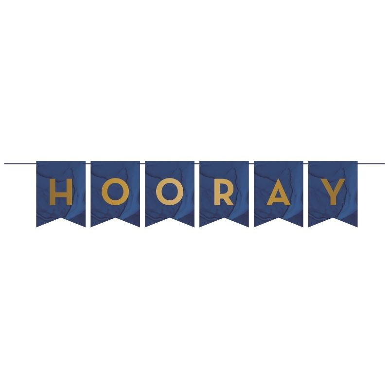 Navy Blue and Gold Banner