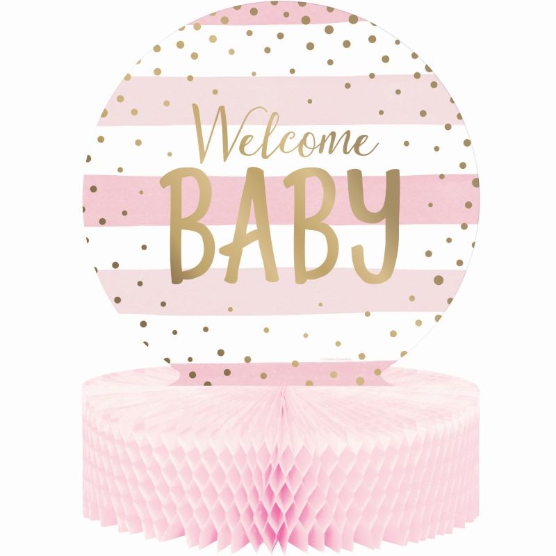 Pink and Gold Baby Shower Table Decorations