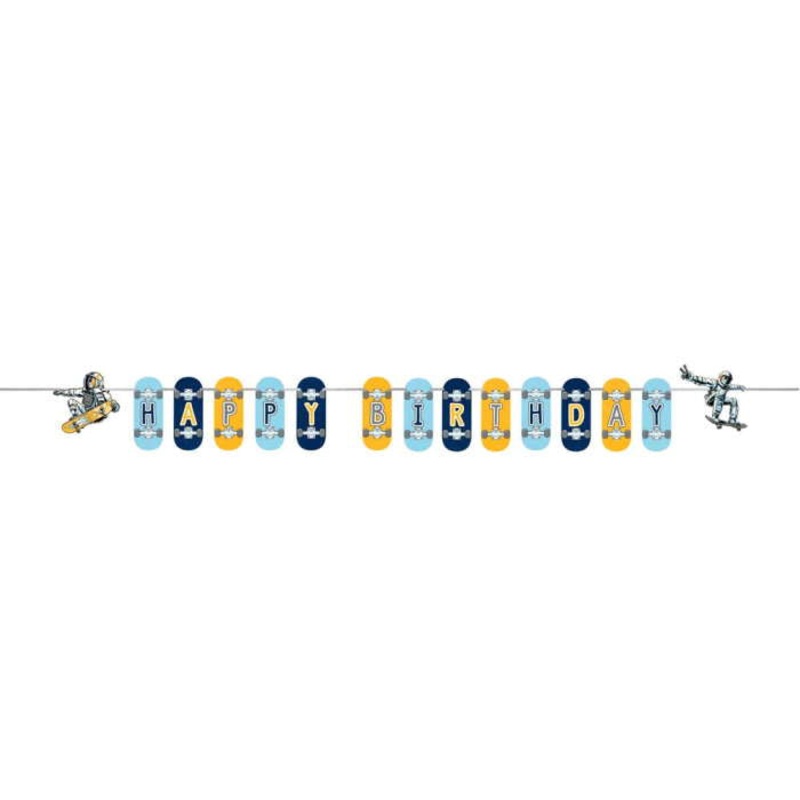 Space Skateboard Birthday Banner
