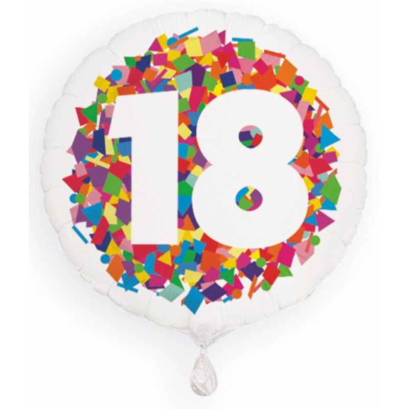 Bright Confetti 18th Birthday Foil Balloon 18 inches
