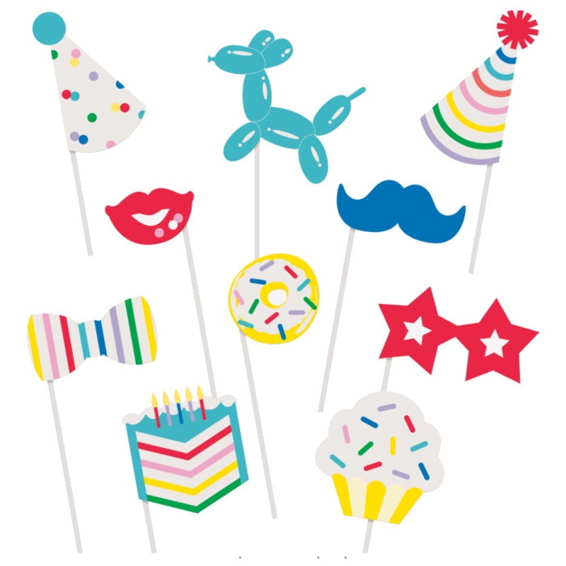Fun Birthday Photo Props Pack of 10