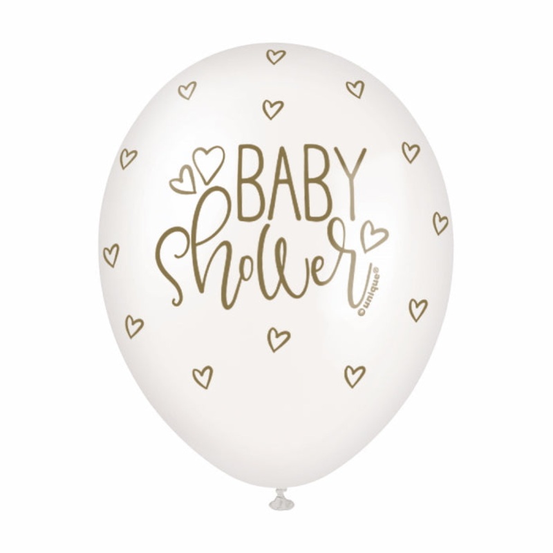 Gold Baby Shower 12 Inch Latex Balloons