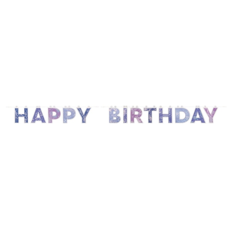 Happy Birthday Purple Confetti Banner 2 metres