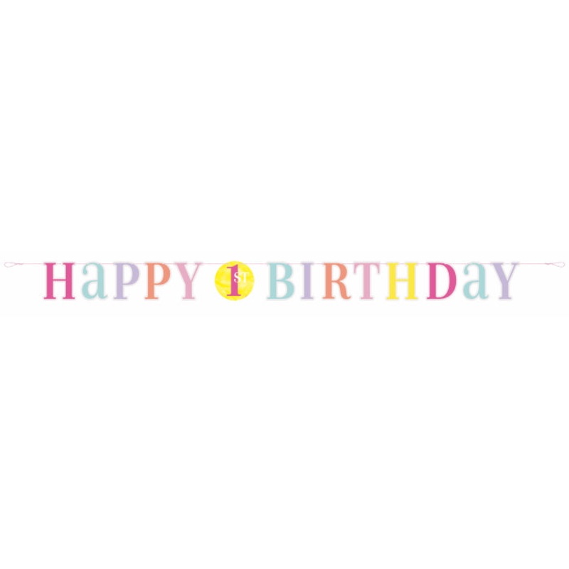 Pink Dots 1st Birthday Banner 1.8 metres