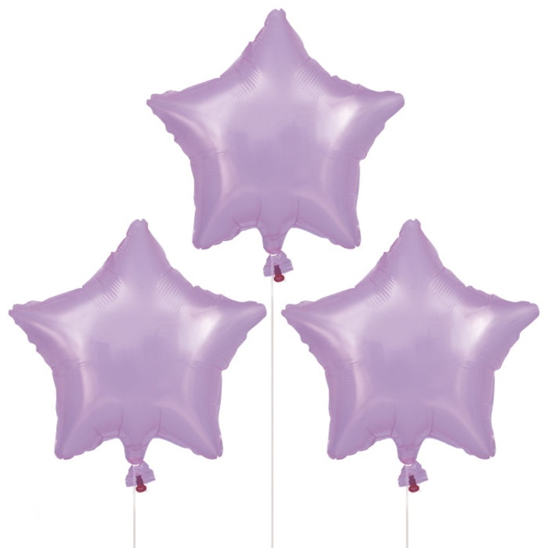 Transulent Purple Star Foil Balloons 18 inches Pack of 3