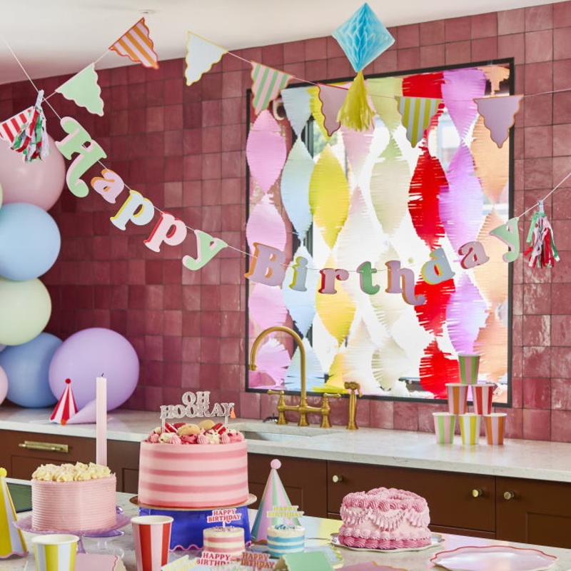 Bright Banquet Happy Birthday Banner 2 metres