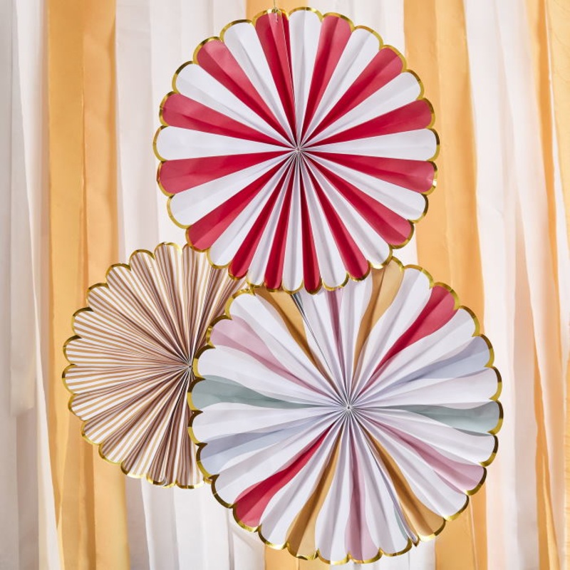 Circus Fan Hanging Decorations - Pack of 3