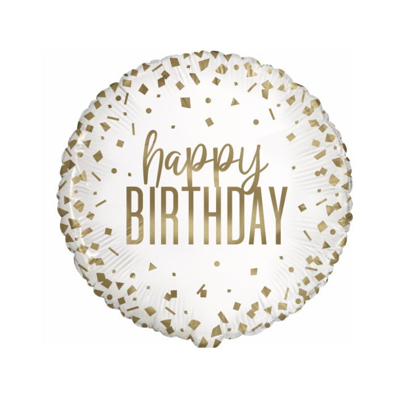Confetti Gold Happy Birthday Foil Balloon 18 inches