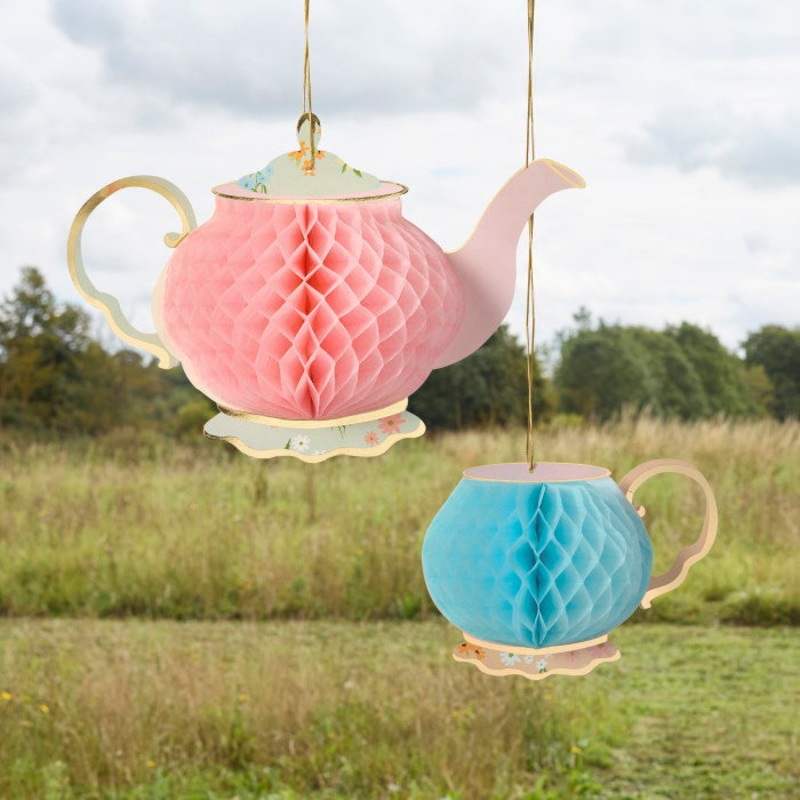 Honeycomb Hanging Decorations for a Tea Party - Pack of 2
