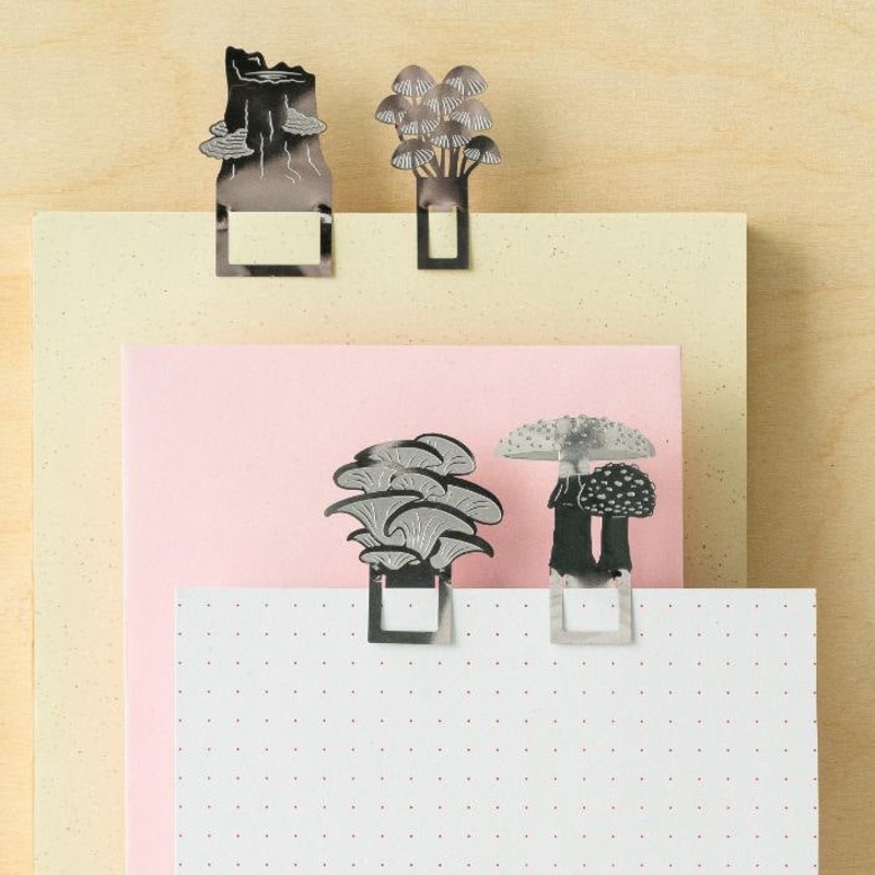 Metal Mushroom Bookmarks Set of 4