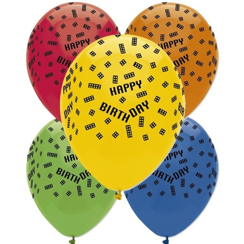 Block | Brick Party Latex Balloons Pack of 6