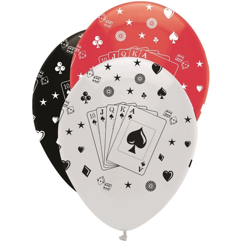 Casino Latex Balloons Pack of 6