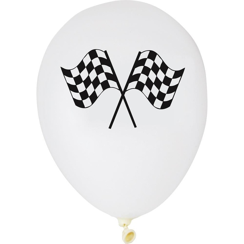 Chequered Flag Racing Party Latex Balloons Pack of 6