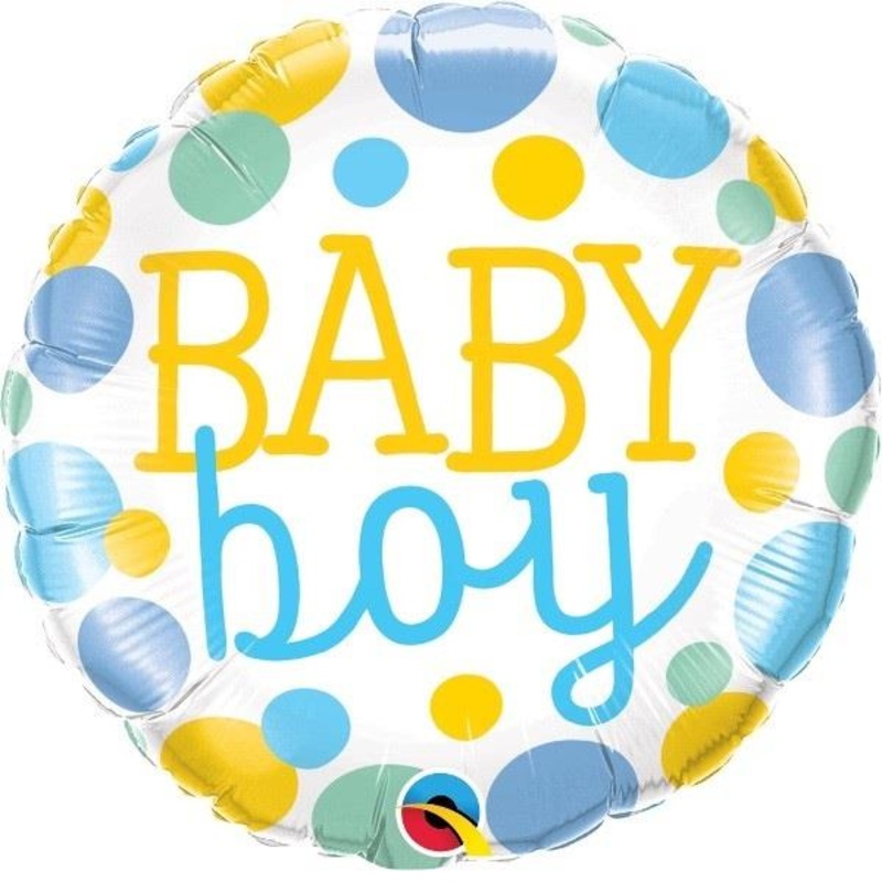 Multicoloured Dots Baby Boy Foil Balloons