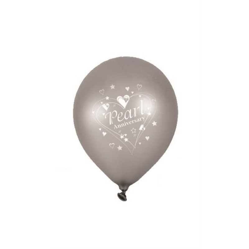 Pearl Wedding 30th Anniversary Party Latex Balloons Pack of 6
