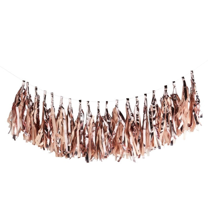 Rose Gold Tassel Garland Paper 3 metres