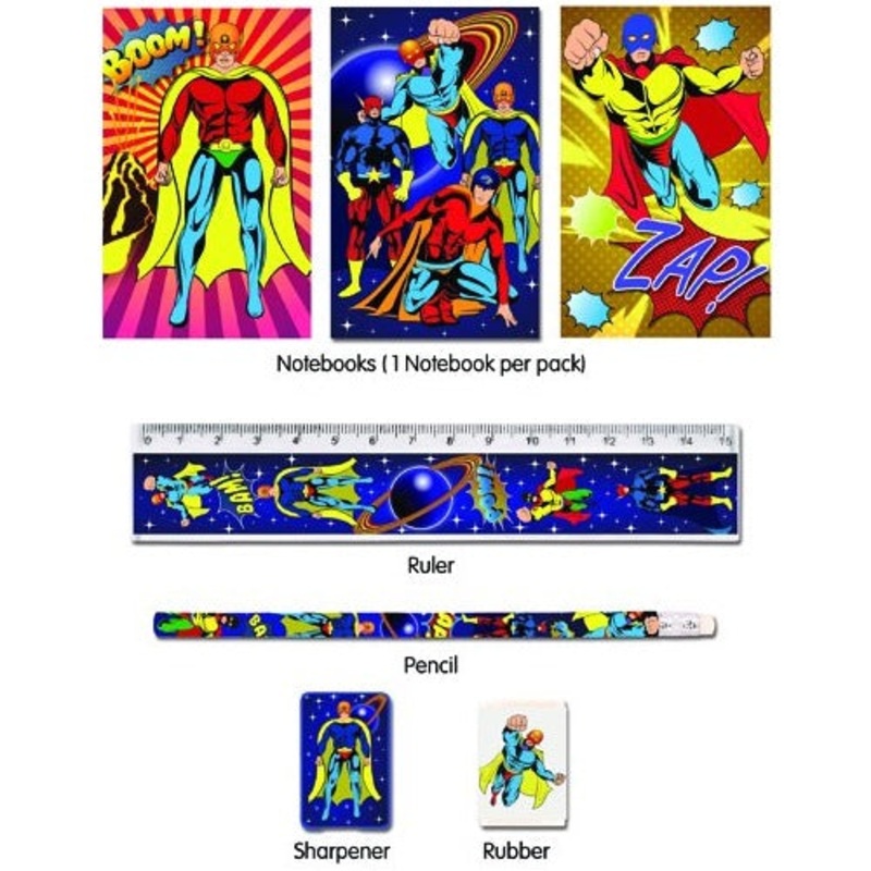 Superhero 5pc Stationery Set Party Bag Filler | Favour - Buy Online