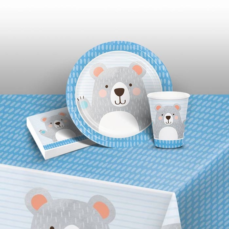Blue Bear Plates and Napkins Party Pack