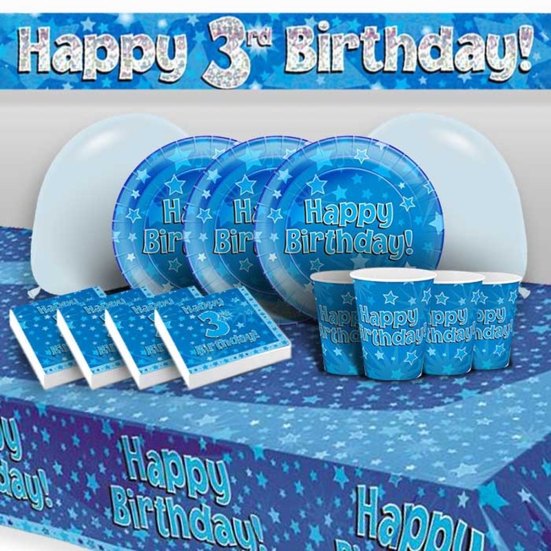 Party Packs - 3rd Birthday Blue Star
