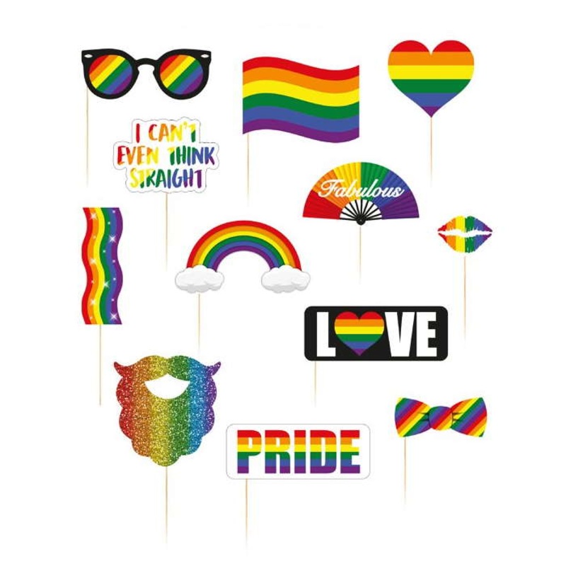 Pride Photo Props Pack of 12