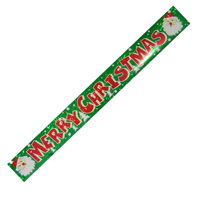Santa Merry Christmas Foil Banner