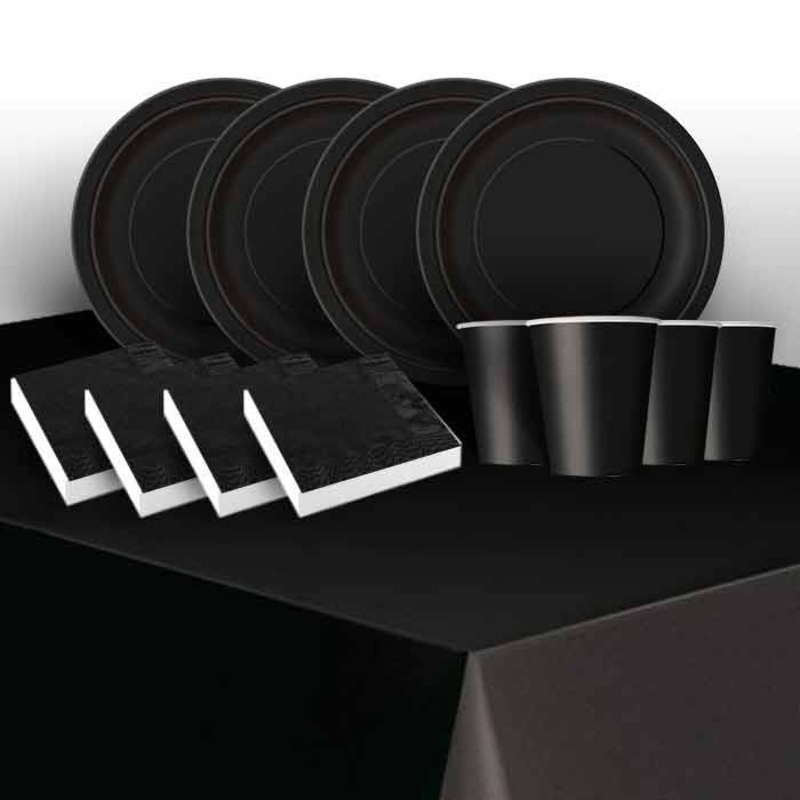 Solid Black Coloured Party Pack (Starter)
