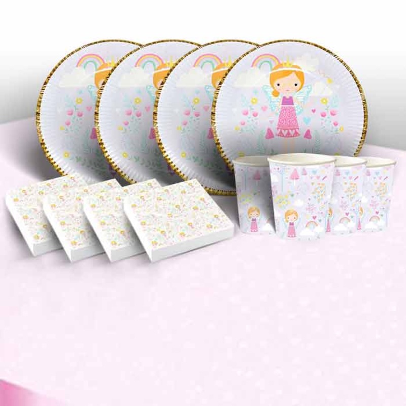 Fairy Princess Party Plates and Cups Pack