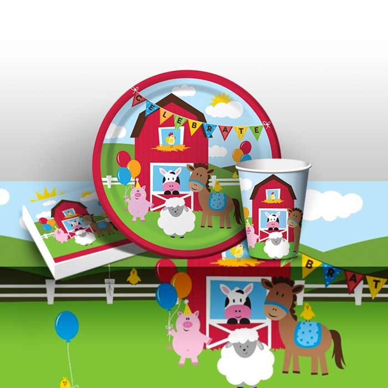 Farm Animal Plates and Napkins Pack