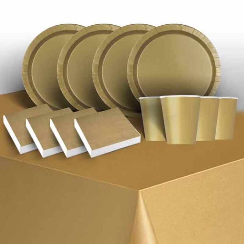 Gold Solid Coloured Party Pack (Starter)