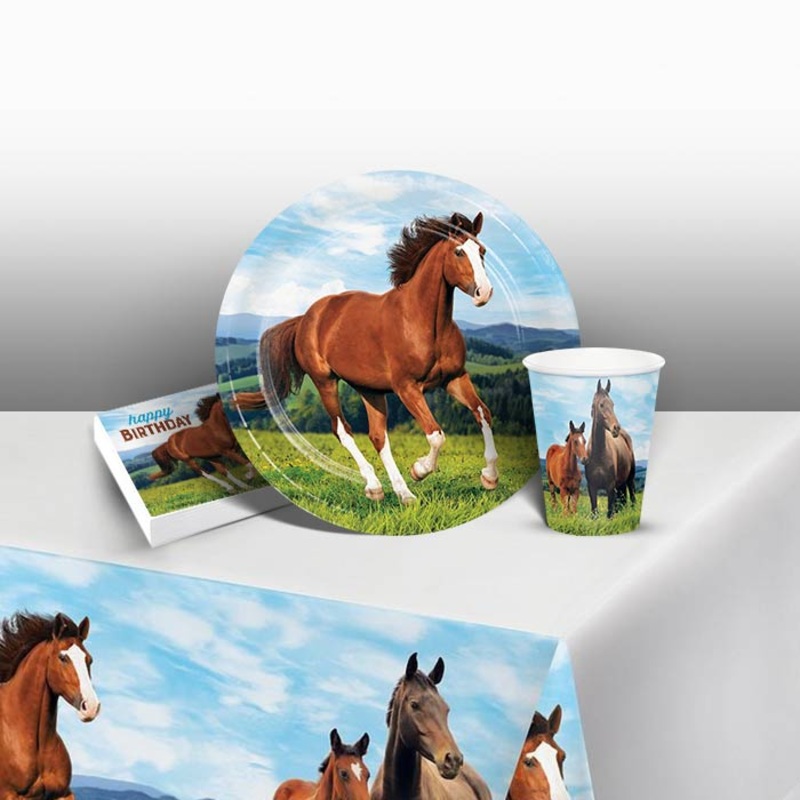 Horse Plates and Napkins Tableware Pack