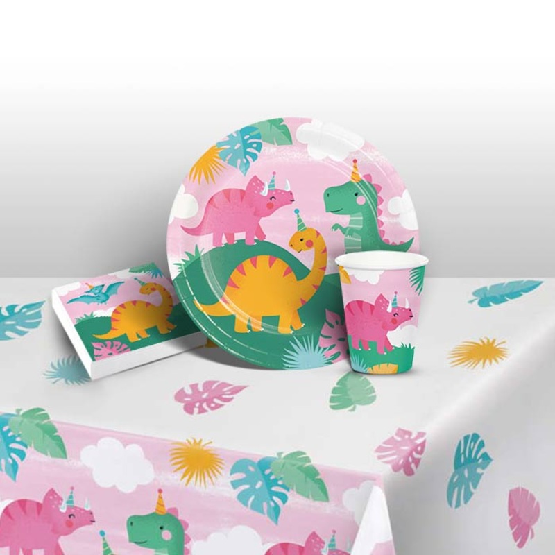 Girls Dinosaur Tableware Party Pack