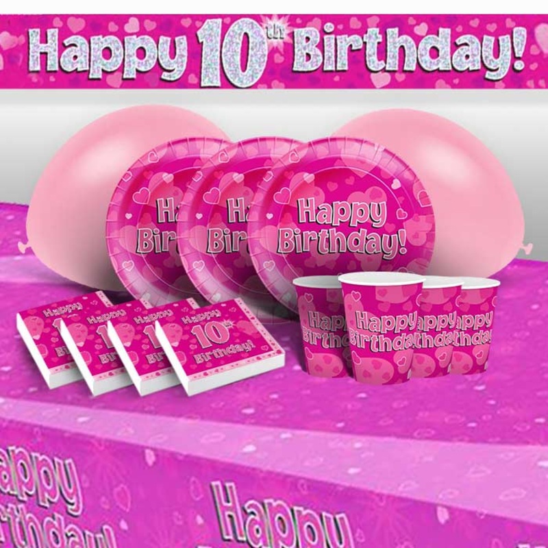 Party Packs - 10th Birthday Pink Heart