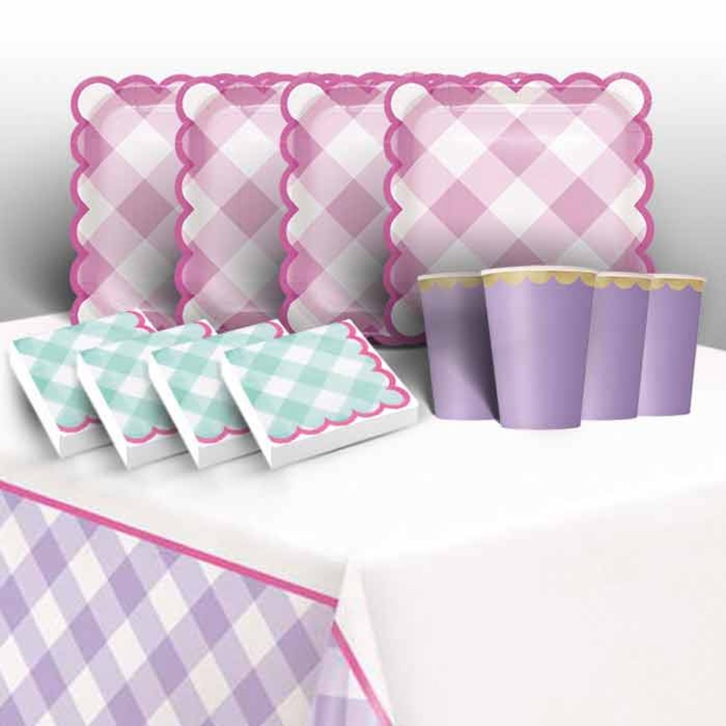 Pastel Gingham Tableware Pack