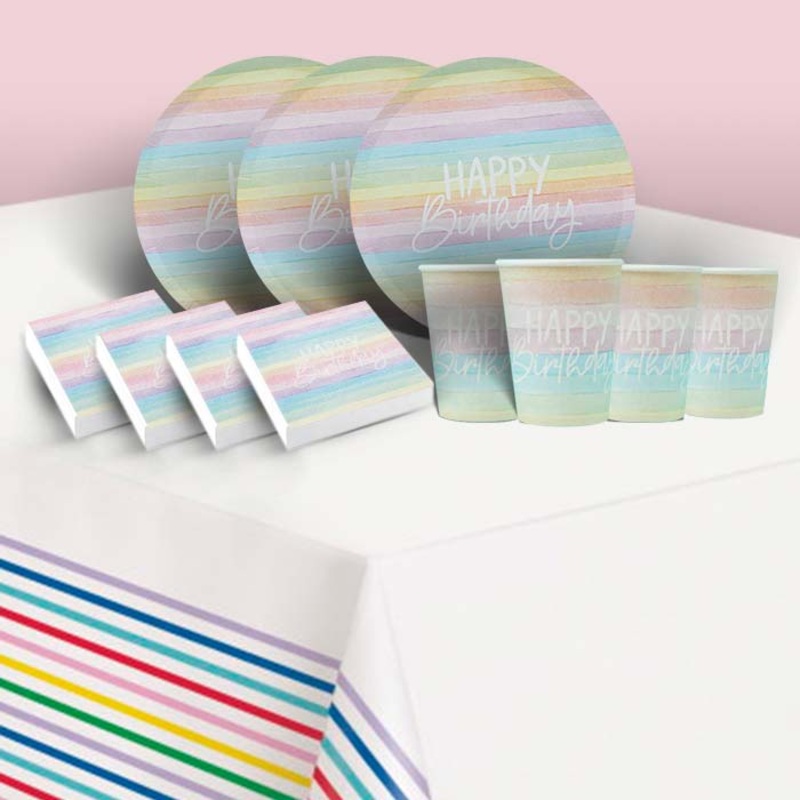Pastel Rainbow Tableware Party Pack