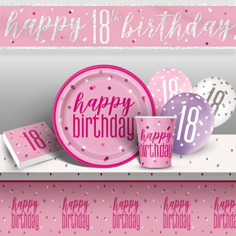 Pink Glitz 18th Birthday Party Pack (Premium)