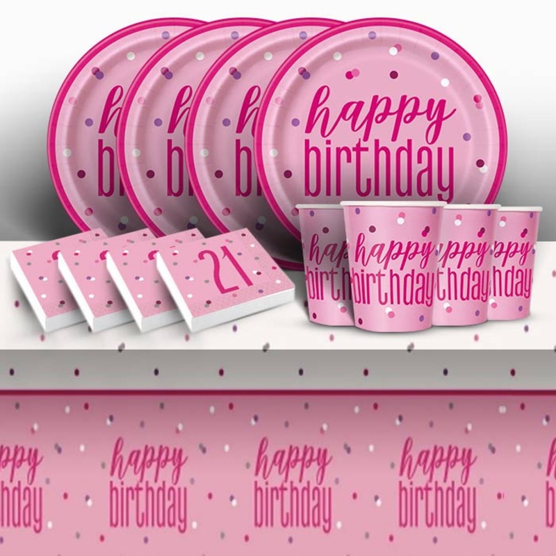 Pink Glitz 21st Birthday Party Pack (Starter)