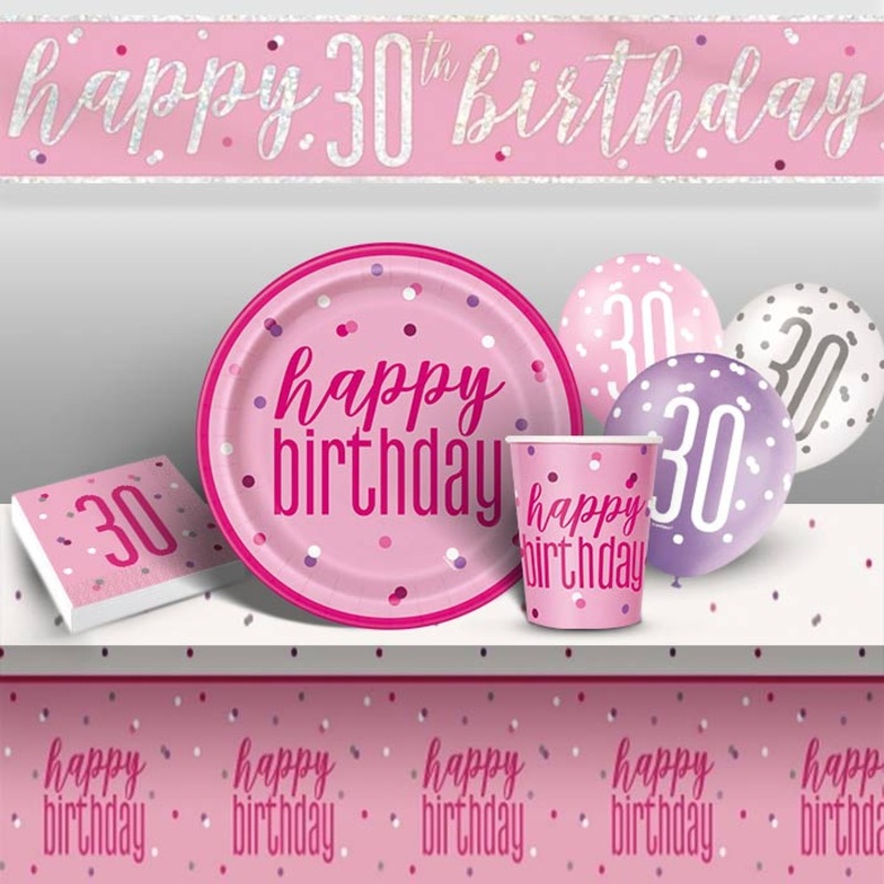Pink Glitz 30th Birthday Party Pack (Premium)