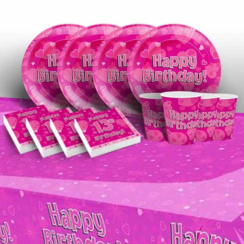 Pink Heart 13th Birthday Party Pack (Starter)