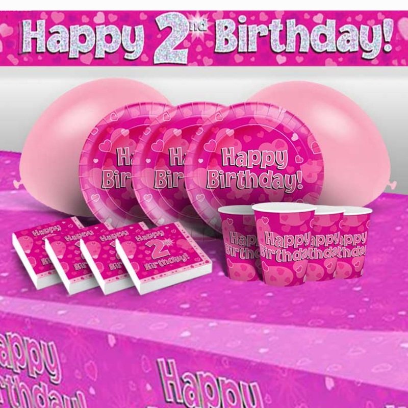 Pink Heart 2nd Birthday Party Pack