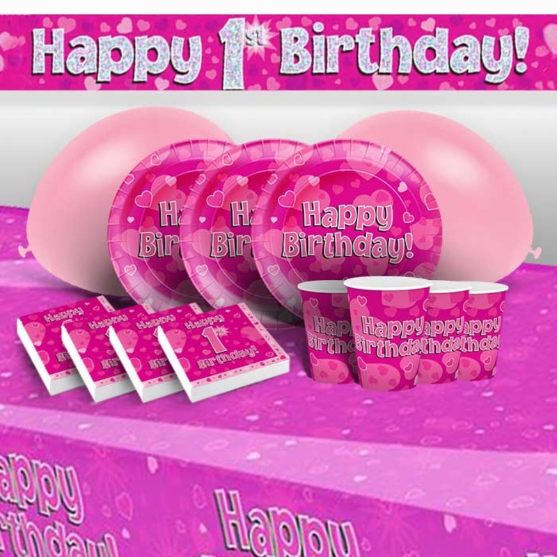 Pink Hearts 1st Birthday Party Pack (Premium)