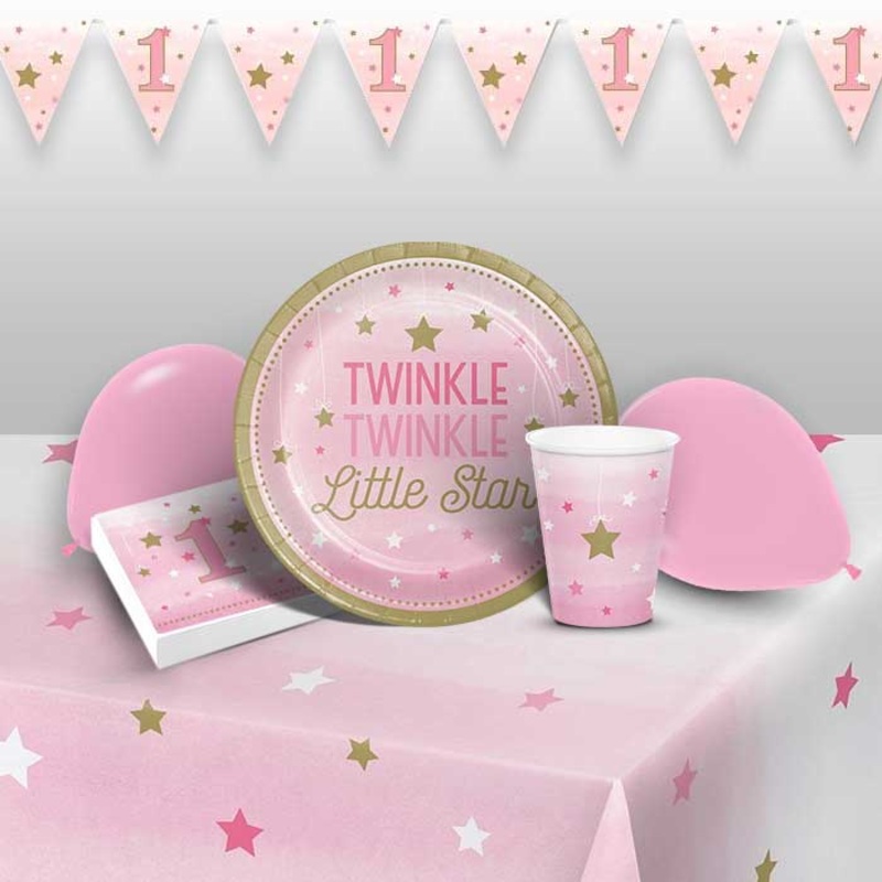 Pink Star 1st Birthday Party Pack (Premium)