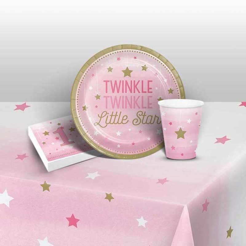 Pink Star 1st Birthday Party Pack (Starter)