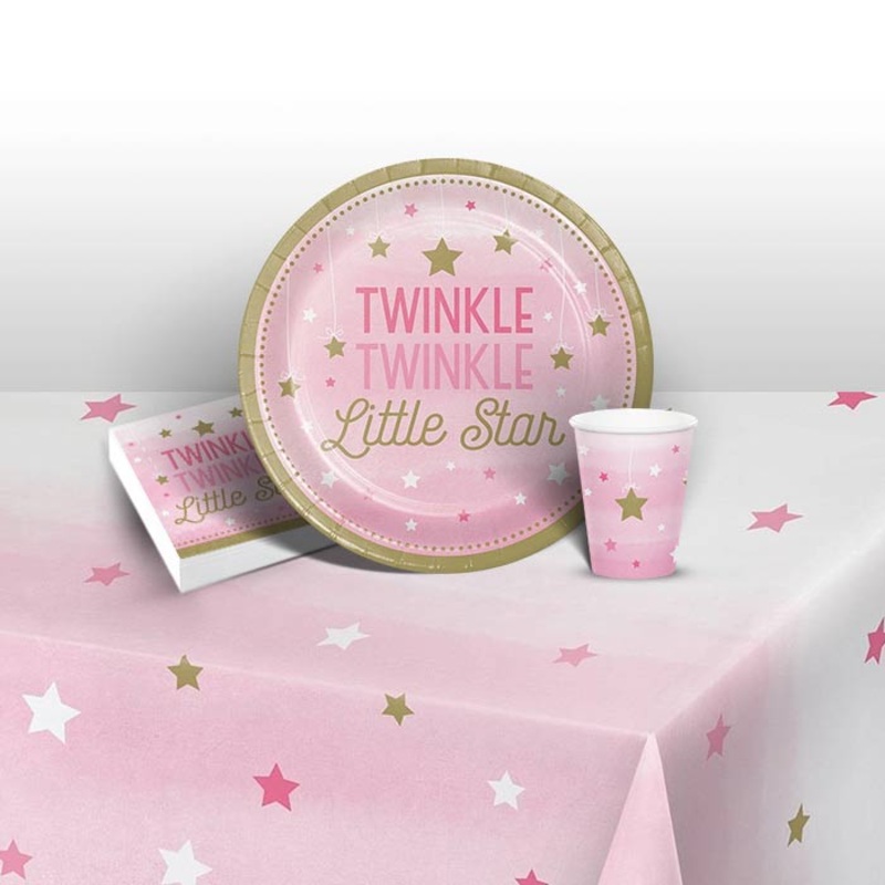 Pink Star Christening Party Pack (Starter)