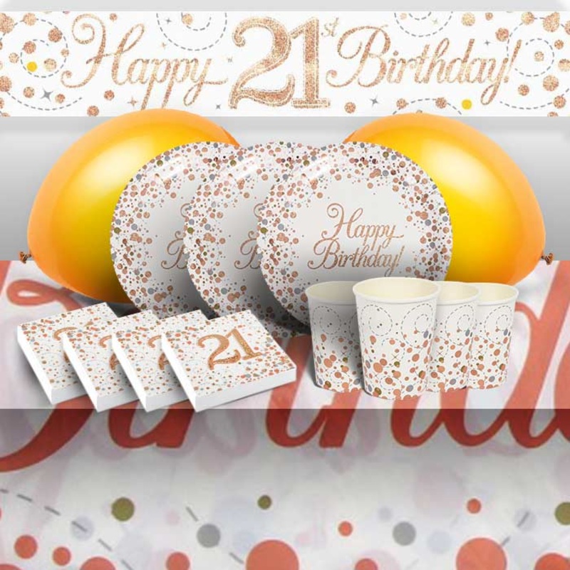 Rose Gold Fizz 21st Birthday Party Pack (Premium)