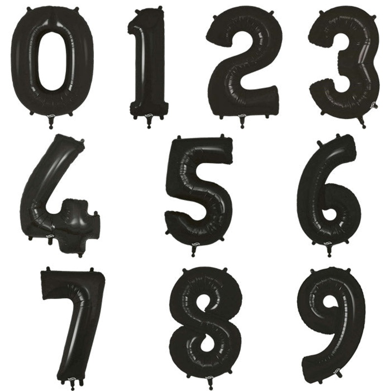 Black Number Balloons 0-9