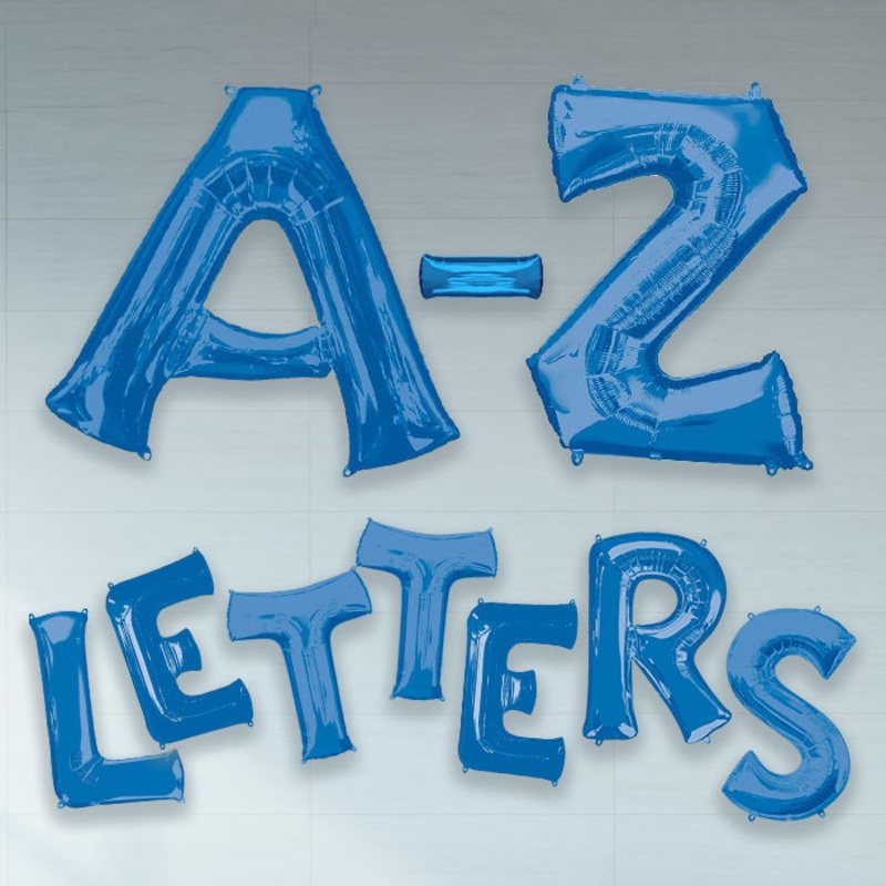 Blue 16" A-Z Letter Shaped Foil Balloon - Air Fill - Buy Online