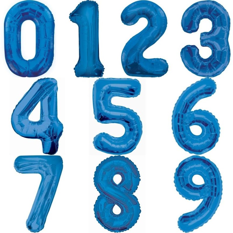 Blue Number 0-9 Shaped Foil | Helium Balloon - Choose your Number(s) - Buy Online