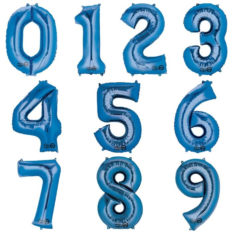 Blue Number Balloons - Anagram 35 inch